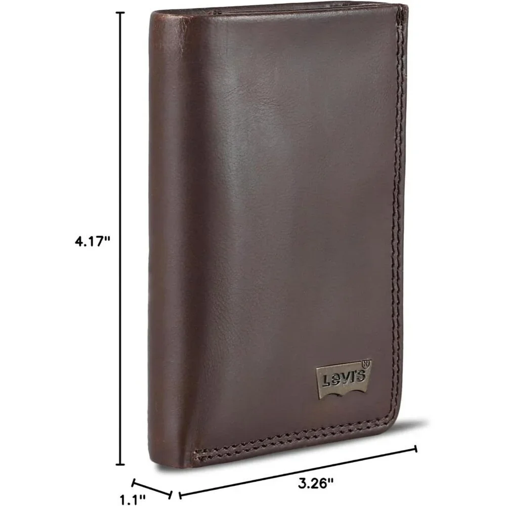 Men's Dark Brown Slim Wallet Style Includes Window Credit Card Holder Designed